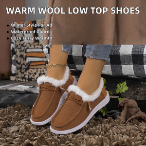 Chaussures d'hiver décontractées unisexes à lacets, grande taille, en coton imperméable, antidérapantes, avec doublure en fourrure, pour le commerce extérieur - Product Image 3