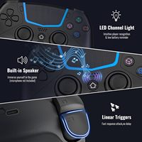 Manette de jeu sans fil pour PS-5/Pro/Slim/PC, gyroscope 6 axes, double vibration, prise audio TRRS 3,5 mm, canal LED
