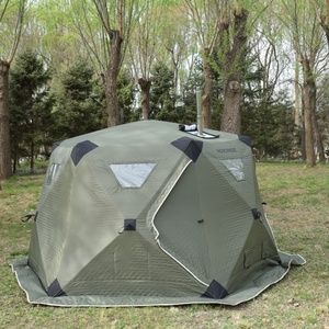 Tienda de Campaña Hexagonal para Sauna con Aislamiento Pesado, Diseño Resistente a la Intemperie con Puerto para Estufa Certificado para Uso en Invierno al Aire Libre - Product Image 6