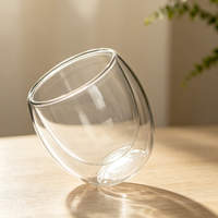 Tasses à bière et à café en verre à double paroi résistantes à la chaleur, faites à la main, pour boissons saines, mugs à thé, vaisselle transparente