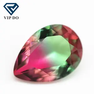 Gemas sintéticas de turmalina con forma de pera tallada, gemas sueltas mezcladas multicolor, tecnología de junta de cristal, 5x7mm-13x18mm, venta al por mayor