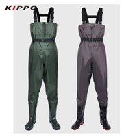 Kippo Luxe vente en gros Nylon imperméable Wading bateau pêche protège-poitrine avec bottes chasse combinaison chaussures