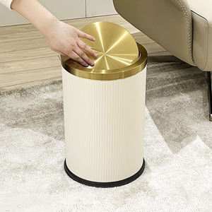 Leasylife Poubelle haut <span class=keywords><strong>de</strong></span> gamme <span class=keywords><strong>de</strong></span> haute qualité avec logo personnalisé Poubelle mode nordique <span class=keywords><strong>luxe</strong></span> 9L or poubelle en cuir - Product Image 4