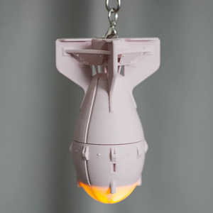 3D 인쇄 원자 폭탄 키체인-멀티 컬러 LED가 있는 회전하는 빛나는 탄두, 멋진 공상 과학 가제트 선물 - Product Image 6