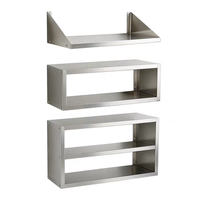 Étagère murale en acier inoxydable pour usage commercial et domestique, simple ou multi-niveaux, dimensions personnalisables