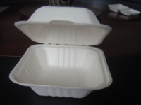 Conteneur alimentaire en fibre de bagasse biodégradable, boîte à hamburger type clamshell 6"X6", fabrication en Malaisie