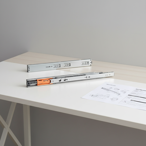 Rieles deslizantes <span class=keywords><strong>para</strong></span> <span class=keywords><strong>cajones</strong></span> con rodamientos de bolas extraíbles, guías telescópicas de triple extensión <span class=keywords><strong>para</strong></span> cajas de almacenamiento y muebles - Product Image 2