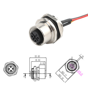 Nhà máy tùy chỉnh M12 hàng không cắm & ổ cắm 2-17 pin-hàn loại nam/nữ bảng điều khiển gắn kết IP67 PCB kết nối với pre-có dây - Product Image 6