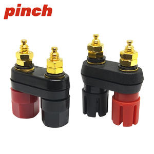 Dual Speaker Connector 4mm Banana Plugs Red And Black Panel <b>Mount</b> Terminal <b>Block</b> - Product Image 2