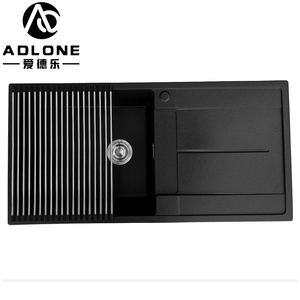 Station de travail à grande cuvette simple Évier de cuisine en quartz Évier de cuisine en granit avec égouttoir - Product Image 3