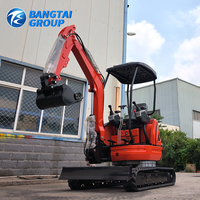 Mini-excavatrice sur chenilles diesel avec fonction de bras pivotant, pelle hydraulique pour chantier, excavatrice compacte