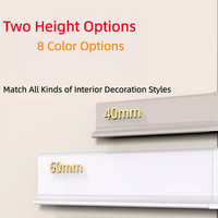 Rodapié Moderno Impermeable de Aluminio con Doble Tira Nano, Desmontable con Sistema de Encaje a Presión, 40mm 60mm, Rodapié de Aleación para Pared Interior