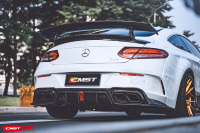 Pare-chocs arrière en fibre de verre style CMST et diffuseur en fibre de carbone pour Mercedes-Benz Classe C C63S C63 C43 AMG C300 W205 Coupé 2016-2021