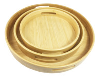 Set Nampan Sajian Ramah Lingkungan 3 Buah dari Bambu untuk Dapur