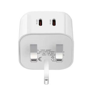 Cargadores Rápidos Populares Reino Unido EE. UU. UE Precio de Fábrica Adaptador de Corriente USB C de Doble Puerto de 20w <span class=keywords><strong>Enchufe</strong></span> Cargador de Teléfono de 40w con Cable - Product Image 3