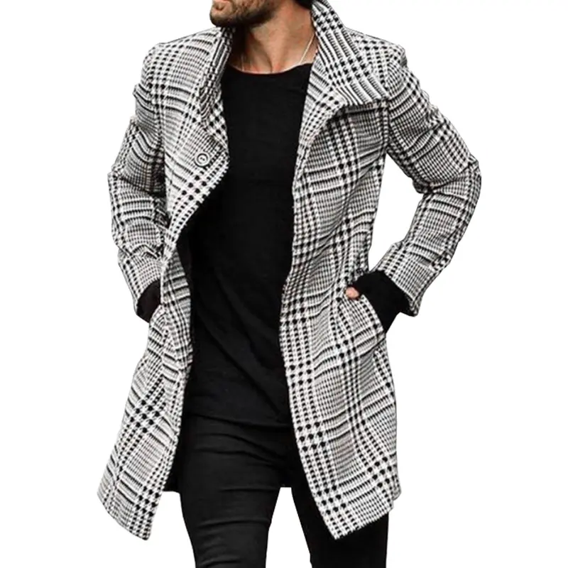 Trench Coat Men Spring Autumn Fashion Casual Long Coat Men Slim Fit Breathable Sustainable Overcoat Wool Coat Men
