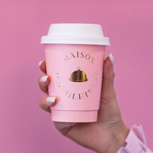 Logo personalizzato stampato eco-friendly monouso a parete doppia parete rosa stagnola oro bevanda calda tazza di <span class=keywords><strong>caffè</strong></span> di carta con coperchio - Product Image 2