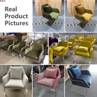 Fauteuil d'appoint moderne et élégant avec structure métallique et revêtement en tissu pour appartement, salon, hôtel, bureau, salon de coiffure, hall d'entrée