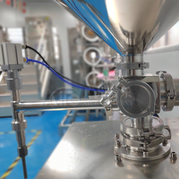 Machine de remplissage de crème semi-automatique en acier inoxydable, trémie mobile, baril connecté directement pour les bouteilles liquides de grand volume
