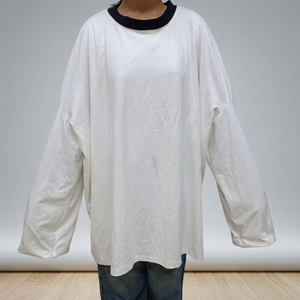 Cape de coiffure blanche imperméable en polyester, tablier de coupe en coton surdimensionné, chemise de protection à manches longues pour barbier et salon de coiffure - Product Image 3