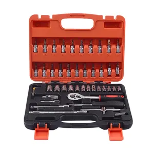 Hand Tools 46 Pcs Auto Repair Kit Ratchet Wrench Set Socket Wrench Set Plastic Box
