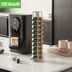 Support Présentoir Tour à Capsules de Café Argenté pour <span class=keywords><strong>Nespresso</strong></span> <span class=keywords><strong>Original</strong></span>, Contenance Jusqu'à 40 Pièces - Product Image 1