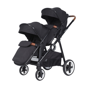 Cochecito Doble para Niños con Marco de Aluminio Negro, Azul Marino y Gris, <span class=keywords><strong>Precio</strong></span> de Fábrica al por Mayor - Product Image 4