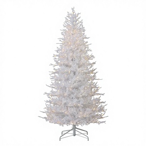 Sapin de Noël Artificiel Réaliste Décorations Festives d'Intérieur Arbre Blanc Écologique Lumières Chaudes Incluses - Product Image 2