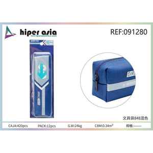 Astuccio in Silicone poliestere con chiusura a cerniera per la scuola porta oggetti in pelle blu EVA - Product Image 1