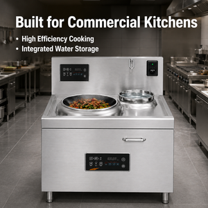 Cuisinière à wok électrique professionnelle à tête unique en acier inoxydable avec contrôle numérique pour cuisine de restaurant - Product Image 4