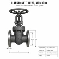 Katup Gerbang Flens Berujung Flens dengan Roda Tangan, Batang Naik, Bonnet Terikat Baut, Bahan A216 WCB Kelas 300 API 600 untuk Pendingin Air Pabrik Penggilingan Grosir