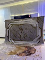 Tapis en velours cristal avec envers antidérapant, tapis persan imprimé sur mesure pour salon, grand tapis à motif marbre personnalisé