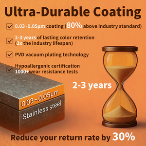 Custom Non Tarnish 14k 18k 24k PVD Gold Plated Stainless Steel Chain Necklace Bracelet <strong>Accessories</strong> for Women Jewelry Diy Making - Product Image 2