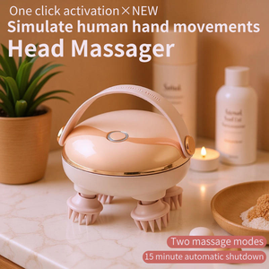 Brosse de massage du cuir chevelier à main, appareil de massage du cuir chevelier électrique en silicone 3D à vibrations, étanche - Product Image 5