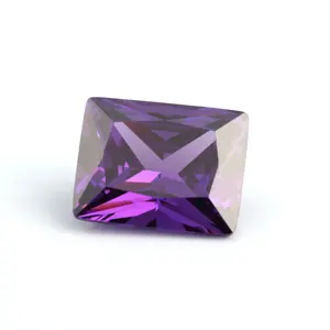 Suministro de fábrica, zirconia cúbica de grado 5A, 1,5*3mm-10*14mm, Baguette de Color amatista púrpura, forma de corte de princesa utilizada para conjunto de joyas