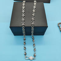 Collier unisexe en argent 925 plaqué cuivre avec zircon, motif ancre, croix et fleur, chaîne à maillons, bijou cadeau, vente en gros