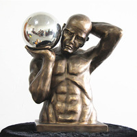 Statue d'hommes musclée taille de vie en résine Bronze, sculpture masculine, jardin, extérieur
