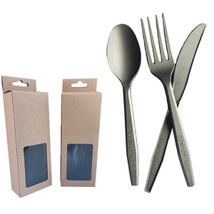 Set Ecologico Monouso in CPLA con Forchetta e Coltello Confezionati Singolarmente per Campeggio in Prati Verdi - Product Image 6