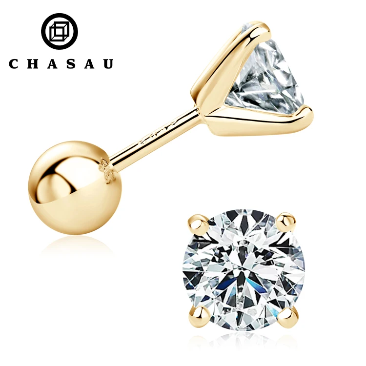 moissanite screw back earrings