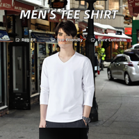 T-shirt basique unisexe à manches longues 100 % coton pour homme, col rond, logo OEM personnalisé, t-shirt uni vierge, 180 g/m², motif uni