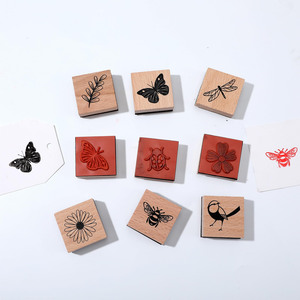 Timbres en caoutchouc en bois vintage, différents motifs, timbres en caoutchouc en bois décoratifs rétro pour l'artisanat artistique DIY, le journaling, le scrapbooking - Product Image 2