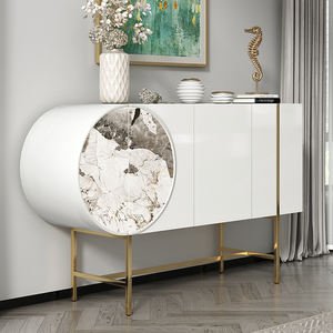 Buffet de salon design moderne avec rangement cadre en métal maison espace villa buffet de luxe ensemble d'armoires hautes en bois - Product Image 3