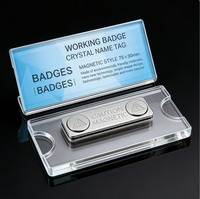 Badge nominatif personnalisé en acrylique transparent de haute qualité, durable avec clip de sécurité pour le personnel des événements de mariage et de banquet, plaque nominative personnalisée