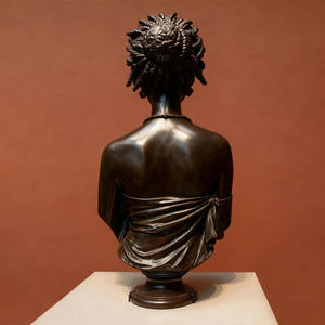 Scultura in Metallo Bronzo di Donna Africana, Statua Busto Tradizionale, Decorazione per la Casa, Regalo Personalizzato per Esterni - Product Image 3