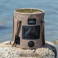 Cubo Plegable Portátil de PVC de 20L con Válvula, Bolsa de Almacenamiento de Gran Capacidad de 3mm de Grosor