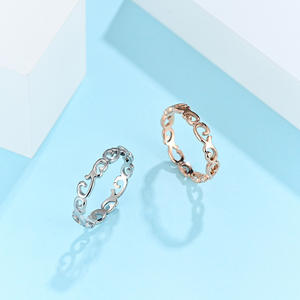 <b>Celtic</b> Knot Titanium Steel <b>Ring</b> Rose Gold Women's Engagement Stackable Jewelry - Product Image 2