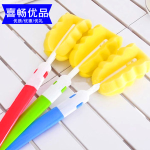Cepillo para limpiar botellas con cabezal de esponja reemplazable, mango verde de 29,5 cm para limpiar biberones y tazas - Product Image 4