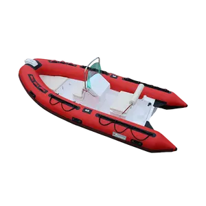Hypalon-casco de fibra de vidrio para pesca, bote inflable de 420 rayas