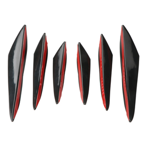 6pcs Universal de fibra de <span class=keywords><strong>carbono</strong></span> negro estilo de coche accesorios parachoques delantero del labio de Fin del divisor del Spoiler Canard Valence etiqueta engomada - Product Image 4