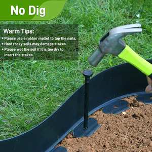 ECO FRIENDLY PE <b>Plastic</b> Landscape <b>Edging</b> Border Kit No Dig Garden Heavy-Duty PE Lawn Retaining Board Fence Hardware - Product Image 4